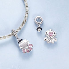 Paw Print Memorial Dangle Charm - Lullaboo
