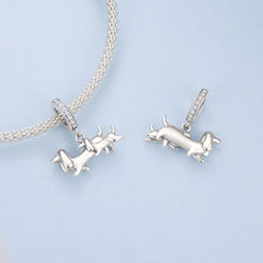 Mother Dachshund & Puppy Pendant Charm