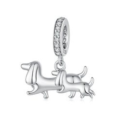 Mother Dachshund & Puppy Pendant Charm