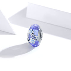 Blue Flower Glass Bead - Lullaboo