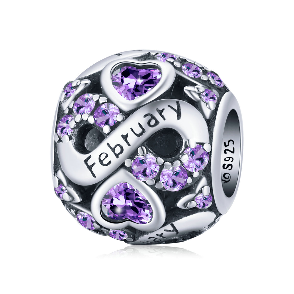 February Infinity Birthstone Charm - Lullaboo