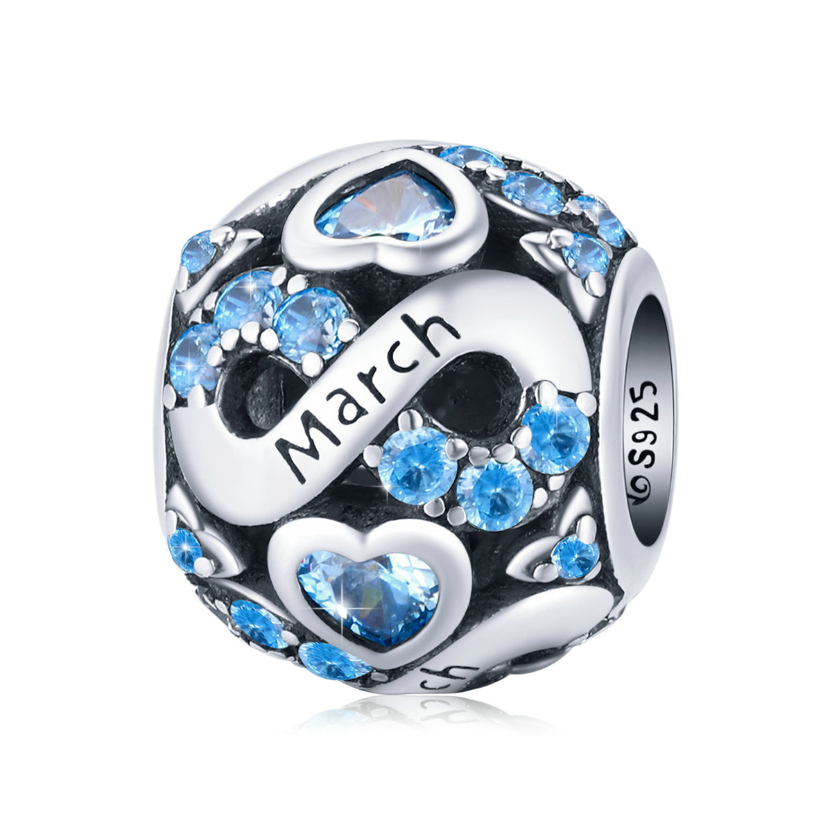 March Infinity Birthstone Charm - Lullaboo
