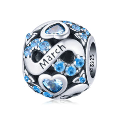 March Infinity Birthstone Charm - Lullaboo