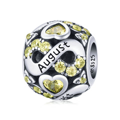 August Infinity Birthstone Charm - Lullaboo