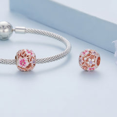 Cherry Blossom Rose Gold Flower Charm - Lullaboo