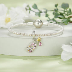 Champagne Bottle Dangle Charm - Lullaboo