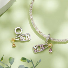 Champagne Bottle Dangle Charm - Lullaboo