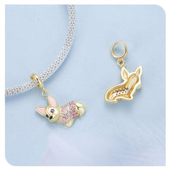 Gold Corgi Dangle Charm - Lullaboo