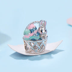 Pastel Easter Basket With Bunny Charm