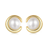 Gold Pearl Stud Earrings - Lullaboo