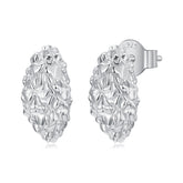 Textured Raindrop Stud Earrings