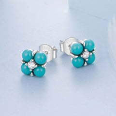 Turquoise Clover Stud Earrings