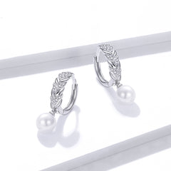 Vine Hoop Pearl Drop Earrings - Lullaboo
