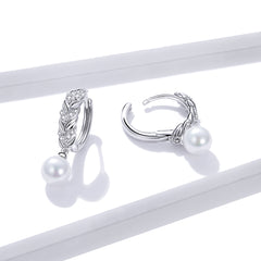 Vine Hoop Pearl Drop Earrings - Lullaboo