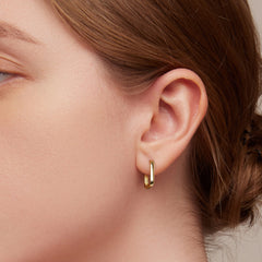 Squared Gold Hoop Earrings - Lullaboo