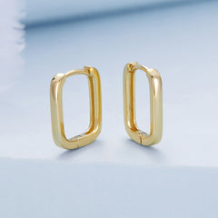 Squared Gold Hoop Earrings - Lullaboo