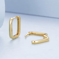 Squared Gold Hoop Earrings - Lullaboo