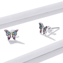 Rainbow Butterfly Stud Earrings - Lullaboo