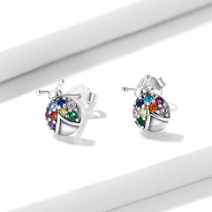 Rainbow Ladybug Stud Earrings - Lullaboo