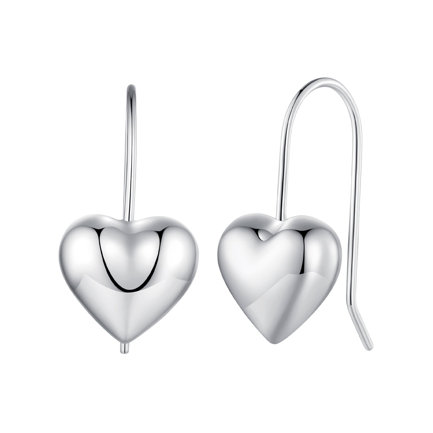 Silver Heart Drop Earrings - Lullaboo