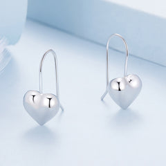 Silver Heart Drop Earrings - Lullaboo