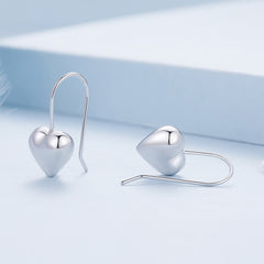 Silver Heart Drop Earrings - Lullaboo