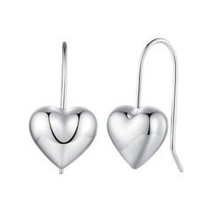 Silver Heart Drop Earrings - Lullaboo