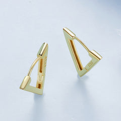 Gold Triangle Hoop Earrings - Lullaboo