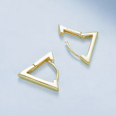 Gold Triangle Hoop Earrings - Lullaboo
