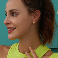 Gold Triangle Hoop Earrings - Lullaboo