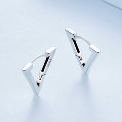 Silver Triangle Hoop Earrings - Lullaboo