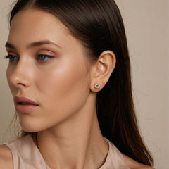 CZ Gold Circle Stud Earrings - Lullaboo