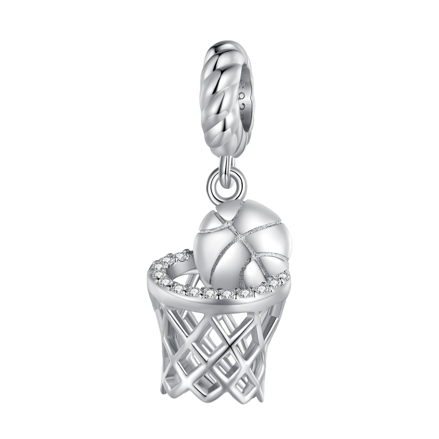 Basketball & Hoop Dangle Charm - Lullaboo