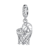 Basketball & Hoop Dangle Charm - Lullaboo