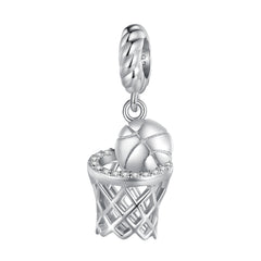 Basketball & Hoop Dangle Charm - Lullaboo