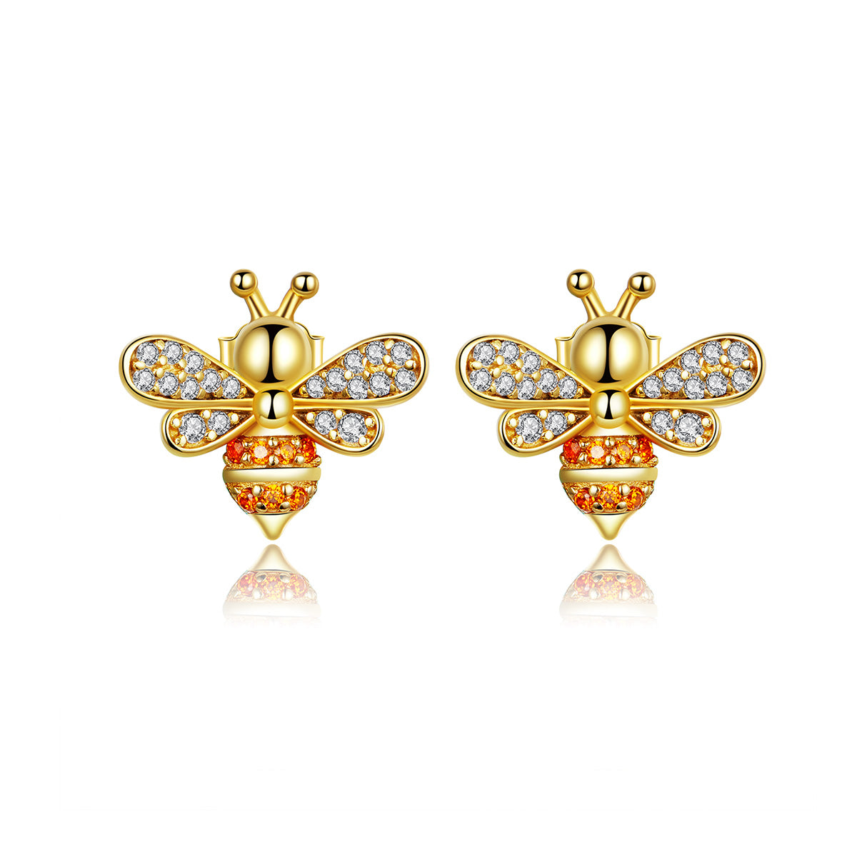 Gold Bee Stud Earrings - Lullaboo