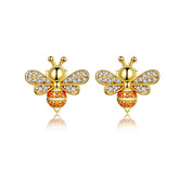 Gold Bee Stud Earrings - Lullaboo