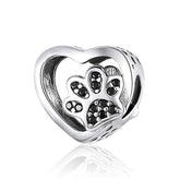 Black Paw Heart Charm - Lullaboo