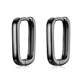 Squared Black Hoop Earrings - Lullaboo