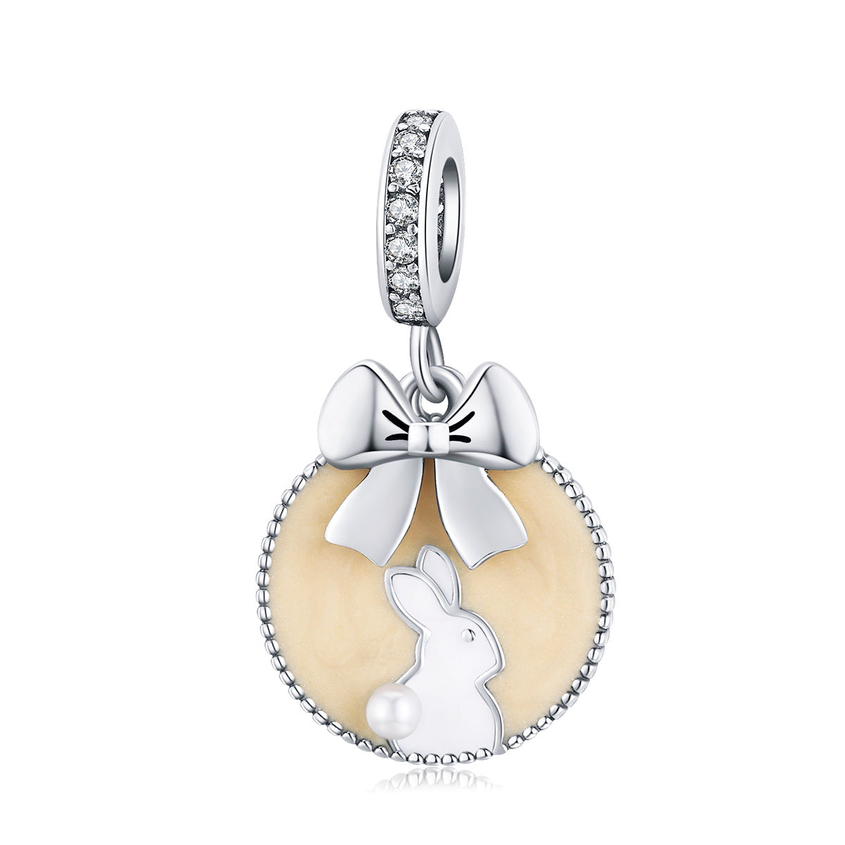 Rabbit With Bow Dangle Charm - Lullaboo