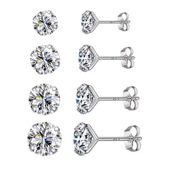 CZ Silver Stud Earrings - Lullaboo