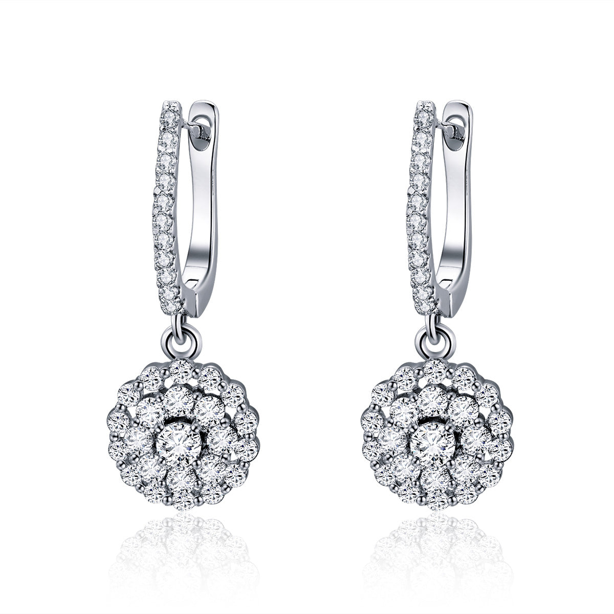 Flower CZ Drop Earrings - Lullaboo