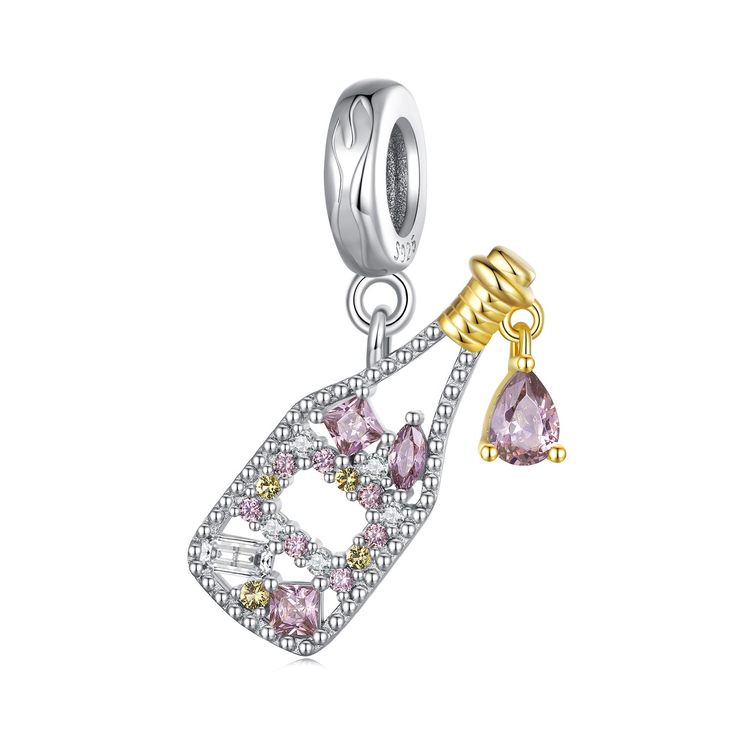 Champagne Bottle Dangle Charm - Lullaboo