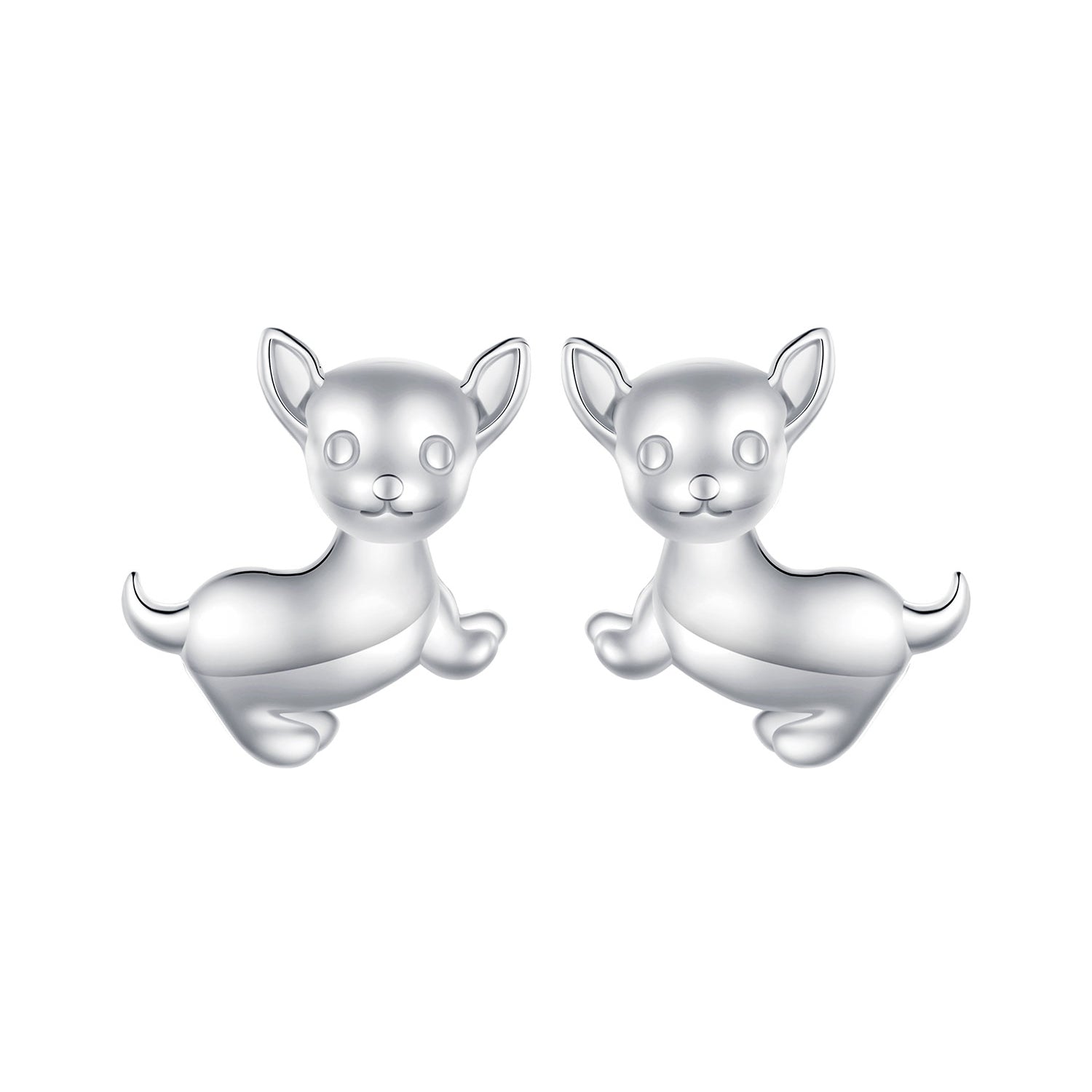 Silver Chihuahua Stud Earrings - Lullaboo