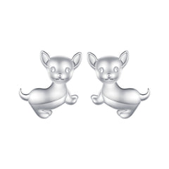 Silver Chihuahua Stud Earrings - Lullaboo