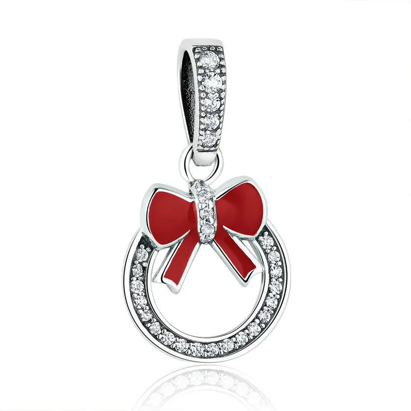 Red Christmas Wreath Dangle Charm - Lullaboo
