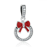 Red Christmas Wreath Dangle Charm - Lullaboo