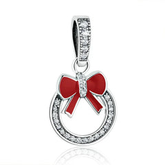 Red Christmas Wreath Dangle Charm - Lullaboo