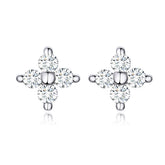 Silver CZ Cross Stud Earrings - Lullaboo