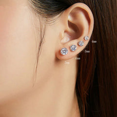 CZ Silver Stud Earrings - Lullaboo